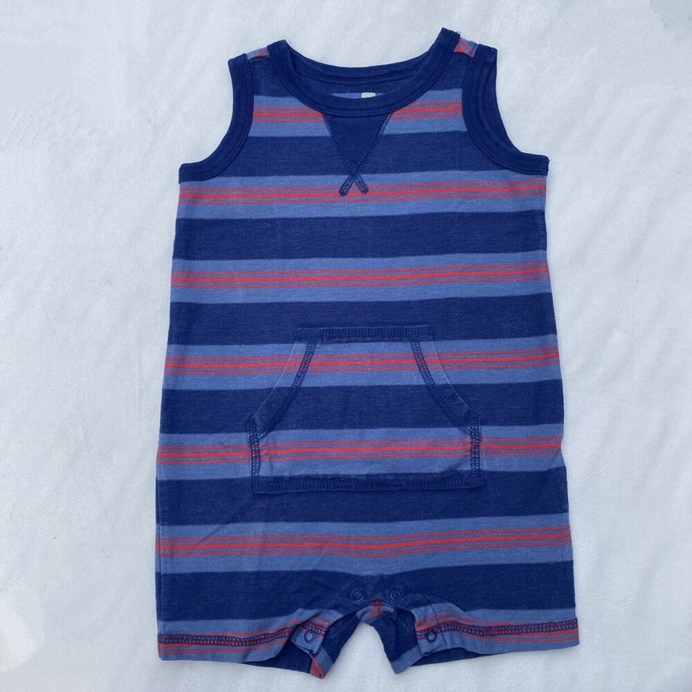 Tea Collection Blue Red Stripe Romper